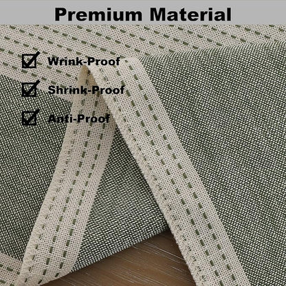 Gernaice Boho Table Runner, Rustic Striped Cotton Linen Farmhouse Table Runners - Image 4