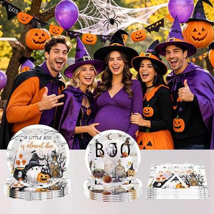 96 Pcs A Little Boo Is Almost Due Halloween Baby Shower Decorations, Ghost - Image 6
