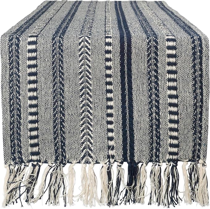 DII Farmhouse Braided Stripe Table Runner Collection by DII
