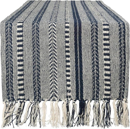 DII Farmhouse Braided Stripe Table Runner Collection by DII