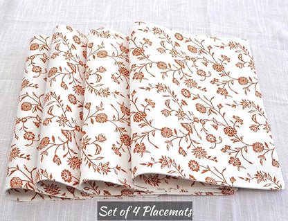 Floral Placemats Flowers Botanical Design Rustic Vintage Rectangular Washable - Image 2
