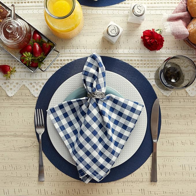 DII PVC Tabletop Collection Woven Indoor/Outdoor, Round Placemat Set, Nautical - Image 3