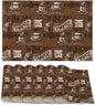 Retro Coffee Cup Placemats Set of 6 Linen Washable, Heat-Resistant 12x18 InchTable Place Mats for Kitchen Dining for Home Party Holidays