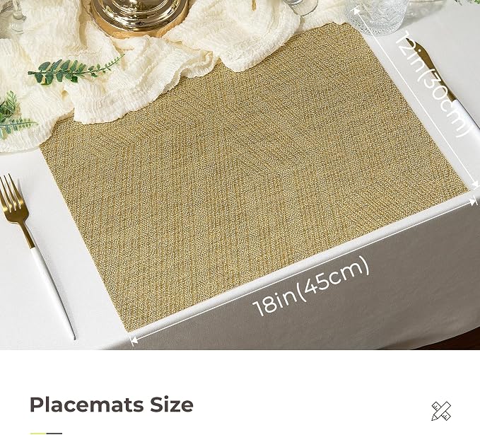 Leetaltree Gold Placemats Set of 24 - Image 4
