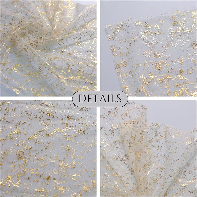 Snowkingdom 6Pcs 10 Ft Gold Table Runners, Sheer Chiffon Tulle Cheesecloth - Image 4