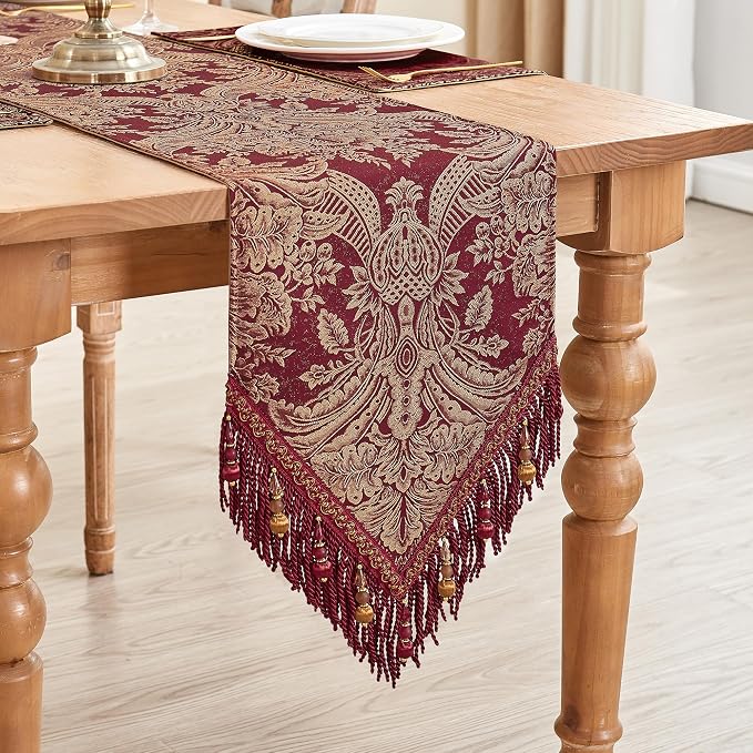 Loom and Mill Luxury Table Runner 72 Inches Long, Classic Jacquard Dining Table - Image 6