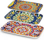 vancasso Serving Platters Set of 3, 16"/14"/12" Inch Rectangular Trays - Serving Platter Extra Large, Ceramic Bohemian Serving Dish for Entertaining Food, Microwave & Dishwasher Safe, Colorful