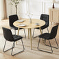 43.3 Inch Round Dining Table Set for 4, Modern Small Kitchen Coffee Set for Dining Room Kitchen Apartment (Cream Table+4 U-Shaped BlackChairs)