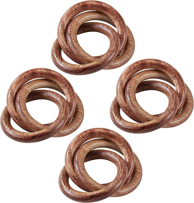 Saro Lifestyle Wooden Interlock Napkin Rings - Image 2