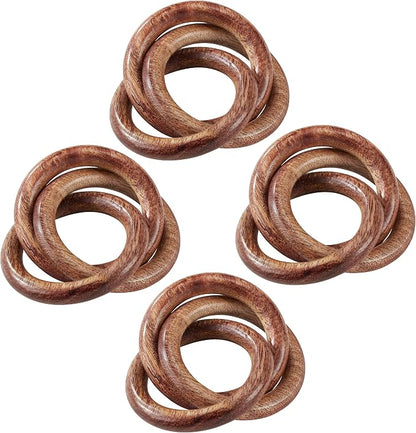 Saro Lifestyle Wooden Interlock Napkin Rings - Image 2