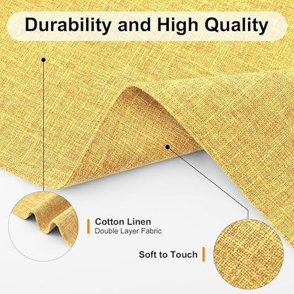 Homaxy Cloths Placemats for Dining Table Set of 6, Heat Resistant Washable Cotton Linen Blend Table Mats, Place Mats for Indoor Outdoor Party Kitchen Decoration, 13" x 19", Mustard Yellow