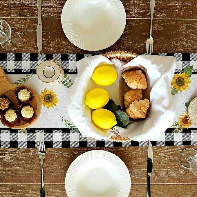 Sunflower Summer Table Runner 13x60 Inch, Kitchen Dining Table Decoration - Image 5
