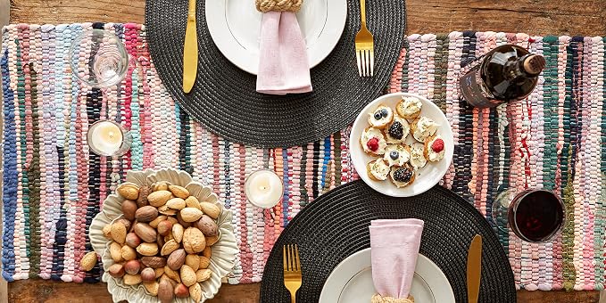 DII Handmade Chindi Tabletop, Reversible and Machine Washable, Table Runner - Image 7