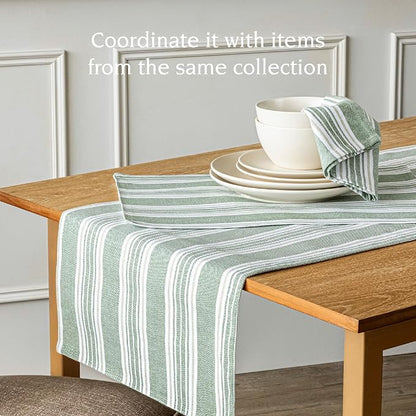 Over&Back 18x108 Woven Striped Table Runner - Image 3