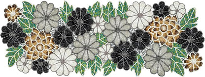 Beaded Table Runner Decore 36 inches Long Christmas Flower Design Beaded Table - Image 5