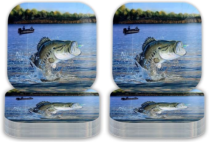 Havercamp Fishing Paper Dinner Plate Gone Fishin' Party Collection by Havercamp