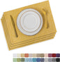Home Brilliant Cloth Placemats Set of 4 Linen Placemat Washable Heat Resistant Dining Table Place Mats for Kitchen Table Holiday Dinner Fall Decoration, Yellow
