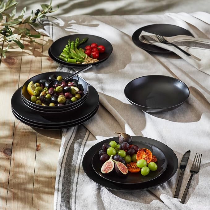 Porto by Stone Lain Semplice 12-Piece Premium Kitchen & Dining Dinnerware Set - Image 3
