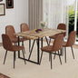 6 Chair Dining Table Set，Dinner Table Set for 6, 55'' Kitchen Table and PU Leather Chairs Set of 6, 7 Piece Dining Table Set for Kitchen Dining Room