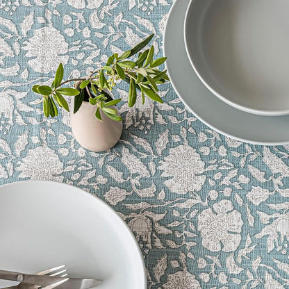 Over&Back 18x90 Hand-Blocked Printed Cotton Table Runner - Image 8