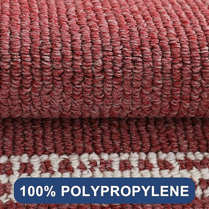 COSY HOMEER Kitchen Rugs Non-Slip 20x30/20x48 Inch Thick Polypropylene Standing Mat for Home Machine Washable, Red