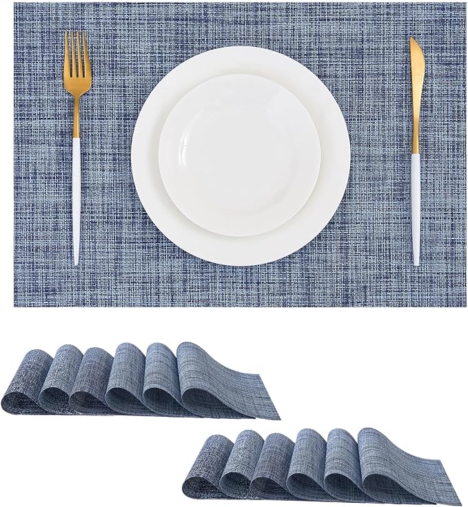 Leetaltree Deep Navy Woven Placemats Set of 12 by Leetaltree-ArtatEveryTable