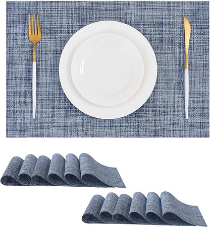 Leetaltree Deep Navy Woven Placemats Set of 12 by Leetaltree-ArtatEveryTable