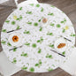 Walrus Round Vinyl Fitted Tablecloth with Flannel Backing Elastic Edge Design Table Cover Waterproof Oil-Proof PVC Table Cloth Stain-Resistant Best for 57"-66" Round