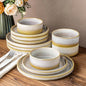 Ceramic Dinnerware Set for 4, 12-Piece Plates and Bowls Set | Lightweight by TheTerra