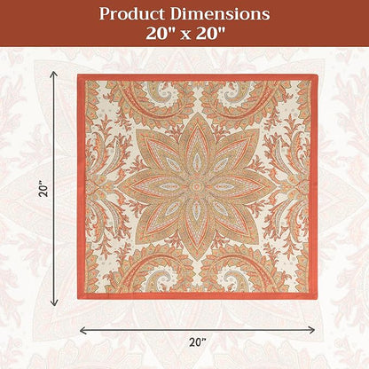 Maison d' Hermine Cloth Napkins Set of 4 100% Cotton Everyday Reusable Square Napkins Cloth Washable, Dinner, Party, Wedding, Restaurant (Kashmir Paisley, 20" x 20")