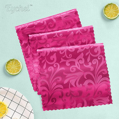 2 Pack Hot Pink Damask Satin Table Runner 12 x 108 Inch | Bright Smooth Damask - Image 2