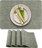 More Décor Faux Leather Placemats Set of 4 for Dining Table – Waterproof, Wipeable, Washable, Stain & Heat Resistant, Non-Slip Table Mats – 12 X 17 Inch, Light Grey