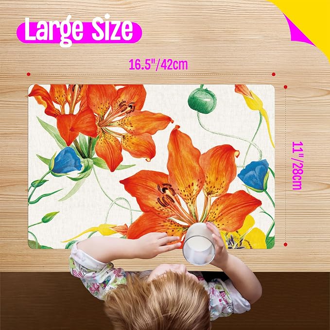 6 Pack Elegant Placemats, Non-Slip Washable, Reusable Placemat - Image 7