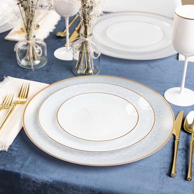 PLASTICPRO 128 Piece Combo Plates Set includes 64-7'' inch Plates & 64-10'' - Image 2