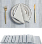 Leetaltree LightSteel Blue Placemats Set of 8 - Heat Resistant Non-Slip Place mats for Dining Table, Washable Durable PVC Vinyl Woven Table Mats（LightSteel Blue, 8）