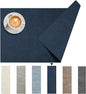 DOLOPL Placemats Set of 4, Reversible Wipeable & Heat Resistant Place Mats, Modern Faux Leather Table Mats for Kitchen, Neutral Waterproof Tablemats for Dining Table Decor, Wedding, Party(Navy Blue)
