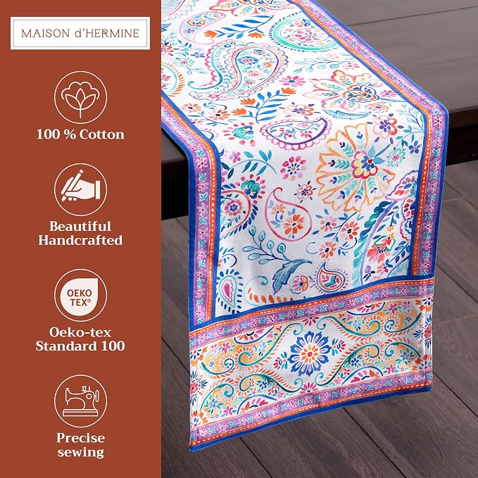 Maison d' Hermine Table Runner 100% Cotton 14.50" x 108" | Table Runners 108 - Image 2