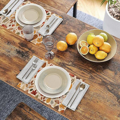 Fall Plastic Placemats, Halloween Thanksgiving Vinyl Placemats 12x18 Inch Waterproof Non-Slip Washable Table Mats for Kitchen Dining Party Table Decor,Set of 6