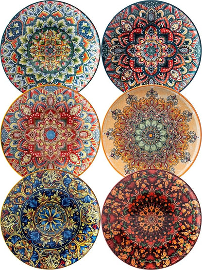 Small Dinner Plate Set of 6-8.5 Inch Ceramic Dessert Salad Plate, Oven and by Unknown