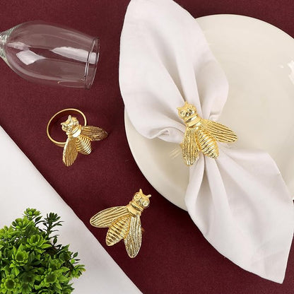 12 Pcs Decorative Fly Napkin Rings - Metal Napkin Rings Table Decor Napkin Ring, Dining Cloth Napkin Holder, Farmhouse Napkin Ring, Modern Napkin Holders (Gold) - ALPHA Living HOME