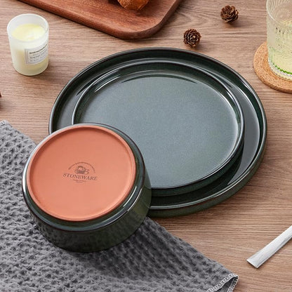 LIANYU Dinnerware Dishes Sets for 8, 24 Piece Plates and Bowls Dishware | - Image 2