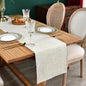 Farmhouse Rustic Faux Linen Table Runner Neutral Beige Table Runners Double by Newisher