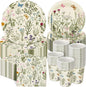 250 Pcs Wildflower Party Decorations Include Spring Summer Floral Paper Plates by Ziliny