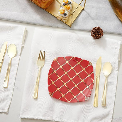 160PCS Gold Plastic Silverware, Disposable Plastic Cutlery/Utensils | Heavy - Image 7