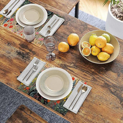 Placemats Set of 6 Cat Flowers Spring Place Mats Washable Kitchen Dining Linen Table Mats Stain Heat, for Home Party Indoor 12x18 in