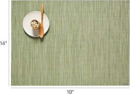 Chilewich Bamboo Placemats Set of 4 - Woven Rectangle Placemats - Reusable, Stain-Resistant, Indoor/Outdoor Tabletop Protection - 19" x 14" - Spring Green