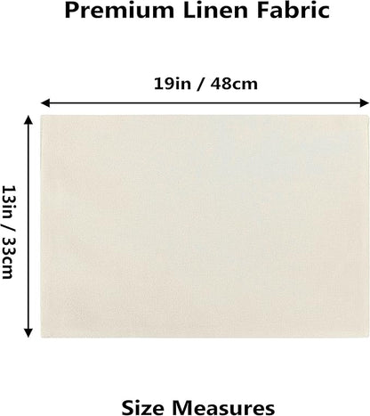 Home Brilliant Placemats Set of 8 Dining Table Placemat Washable Place Mats, 13 x 19 inches, Cream