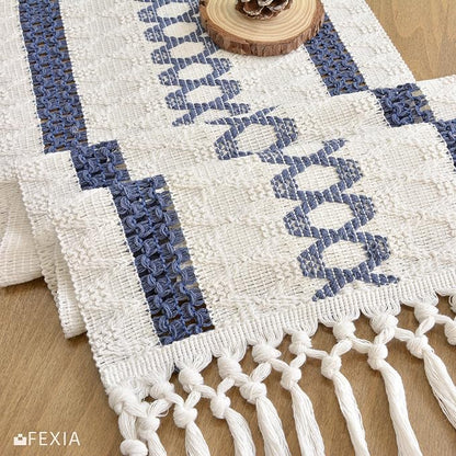 Fall Blue Table Runner for Coffe Table Home Boho Decor 12x72 Inch | 72 Inches - Image 6
