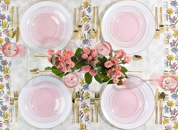 PLASTICPRO 64 Piece Combo Plates Set includes 32-7'' inch Plates & 32-10'' inch - Image 3