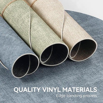 13" Round Placemats Set of 6, NCUE Dual-Sided Faux Leather Heat Resistant Table Mats, Waterproof Oilproof Washable Protective Table Placemats with Coaster, Wipeable Vinyl for Indoor & Outdoor Use